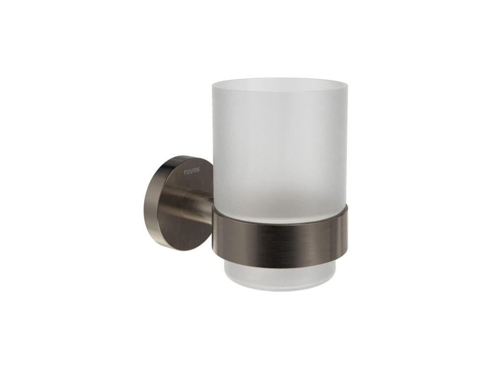 Стакан для зубных щеток Ravak Kona KN 210 с держателем матовый графит X07P1335