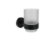 Стакан для зубных щеток Ravak Kona KN 210 с держателем черный матовый X07P1309