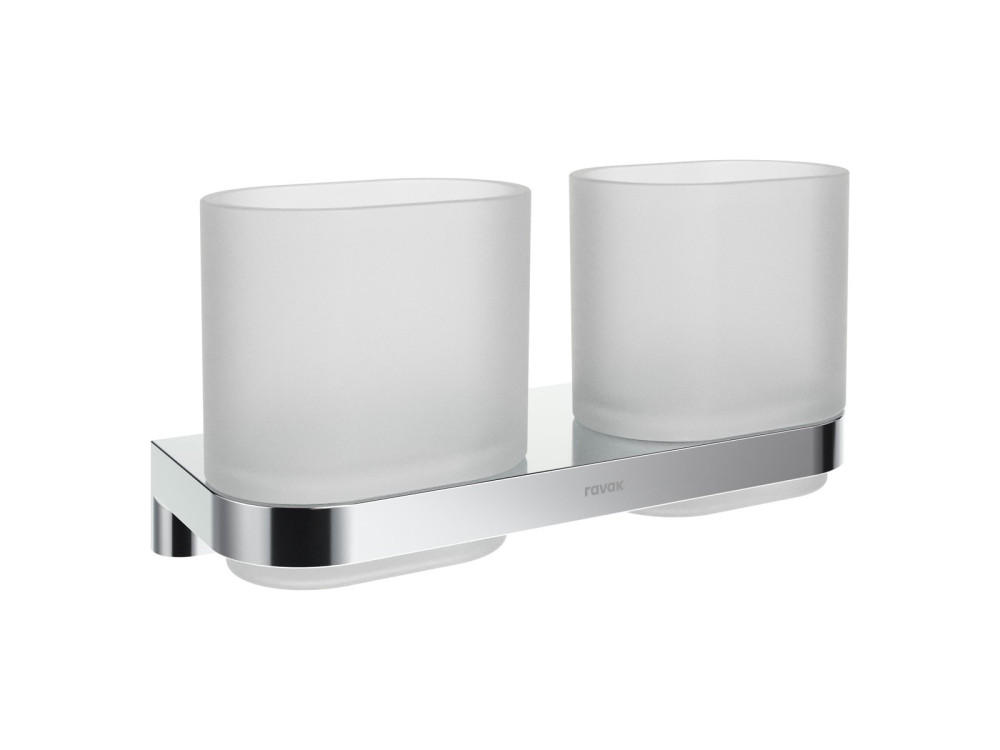 Стакан для зубных щеток Ravak Chrome II CR II 220 двойной с держателем хром глянцевый X07P1365