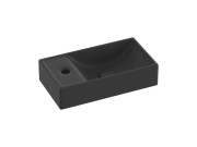 Раковина для ванної Ravak Veda 40,8 х22, 2 см отвір зліва кераміка матовий чорний XJXLD240000