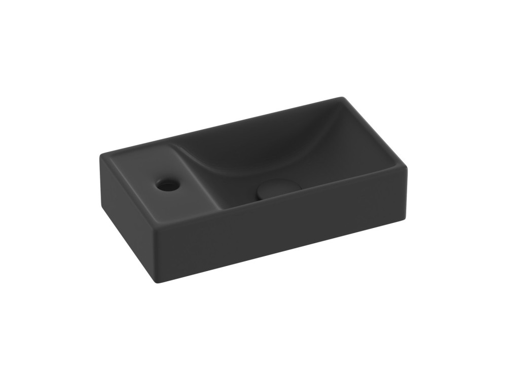 Раковина для ванной Ravak Veda 40,8х22,2 см отверстие слева керамика матовый черный XJXLD240000