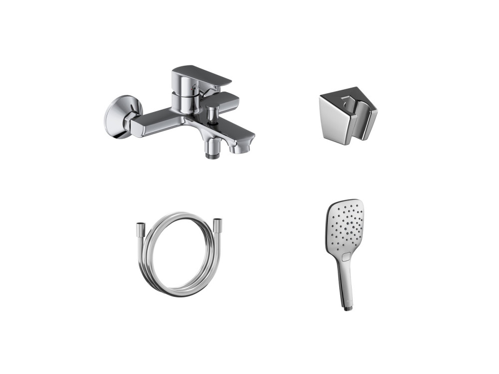 Смеситель для ванной Ravak Life с душевым гарнитуром хром глянцевый X07S109