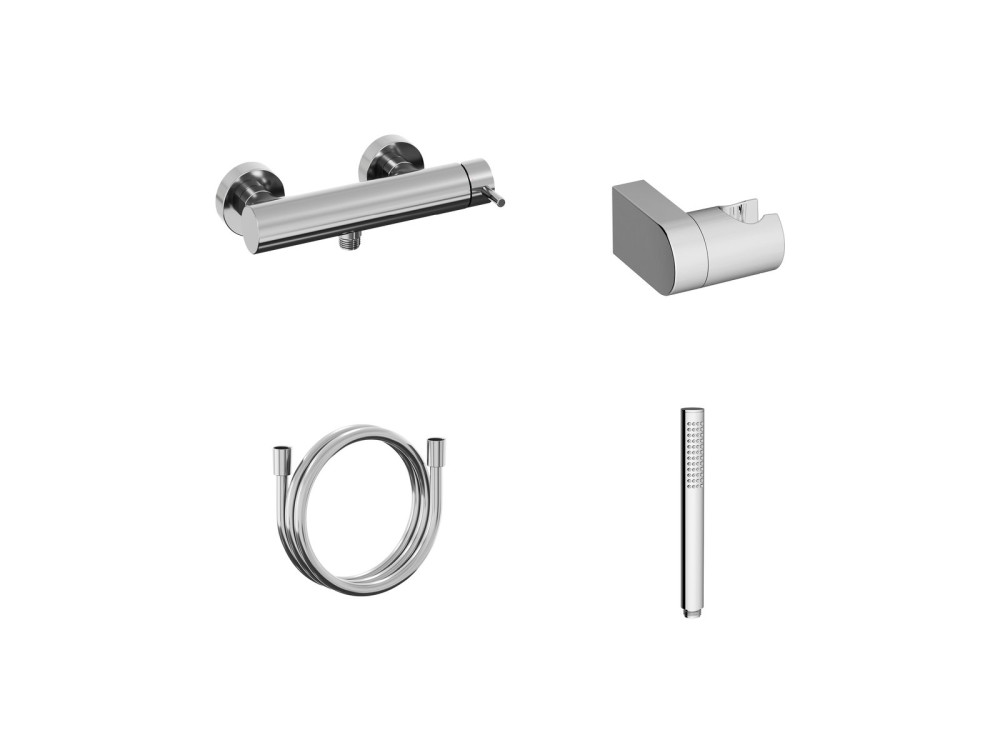 Змішувач для душу Ravak Espirit з душовим гарнітуром хром глянсовий X07S128