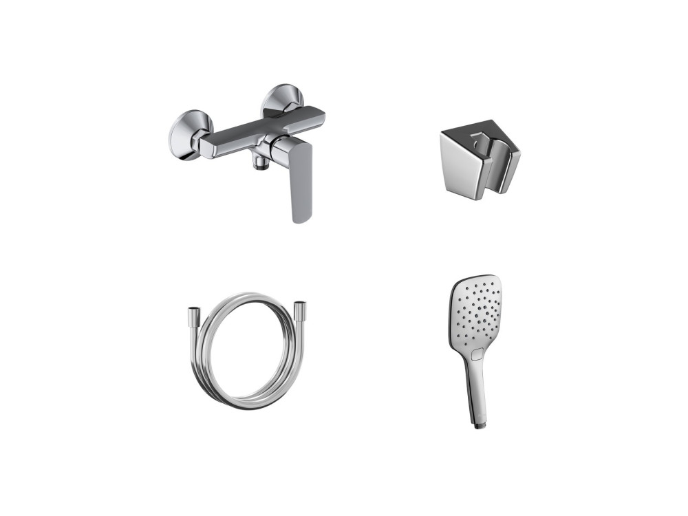 Смеситель для душа Ravak Life с душевым гарнитуром хром глянцевый X07S111
