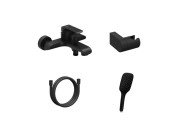 Смеситель для ванной Ravak Flat с душевым гарнитуром матовый черный X07S114