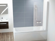 Шторка для ванни Ravak CVS1 80х150 см правостороння профіль матовий білий прозоре скло 7QR40E00Z1