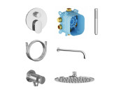 Душевая система скрытого монтажа Ravak Spring с верхним душем хром глянцевый X070895