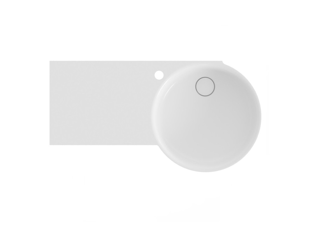 Раковина для ванной Ravak ARC 82,8х43,6 см полка слева литой мрамор белый XJXL1283000