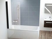 Шторка для ванны Ravak CVS1 80х150 см левостороння профиль черный прозрачное стекло 7QL40300Z1
