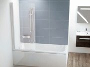 Шторка для ванни Ravak CVS1 80х150 см лівосторонній профіль матовий білий прозоре скло 7QL40E00Z1