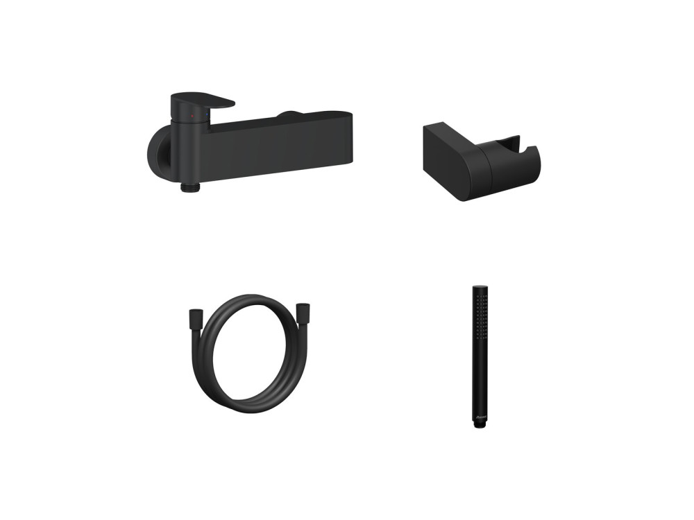 Змішувач для душу Ravak Chrome II з душовим гарнітуром матовий чорний X07S122