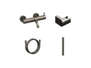 Змішувач для ванної кімнати Ravak Espirit з душовим гарнітуром графіт матовий X07S126