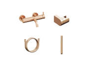 Змішувач для ванної кімнати Ravak Espirit з душовим гарнітуром матове рожеве золото X07S127