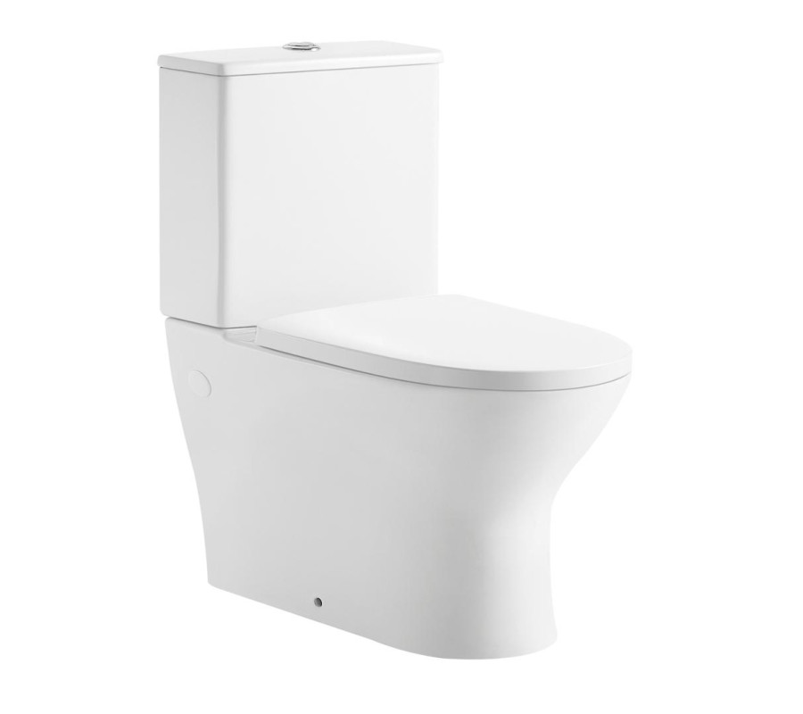 Унитаз-компакт напольный Ravak Concept Slim Combi RimOff 38,5х61 см с сиденьем керамика белый глянец RKUM100010