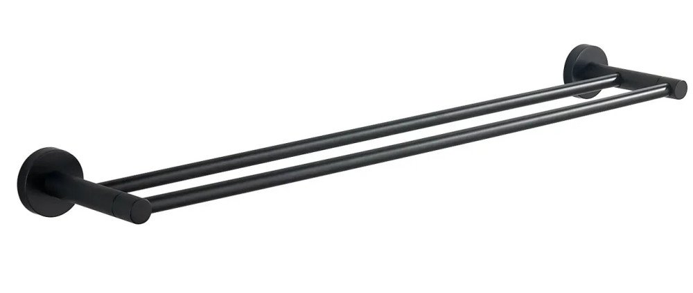 Держатель для полотенец VBI Venus двойной нержавеющая сталь черный VBI-040008BL