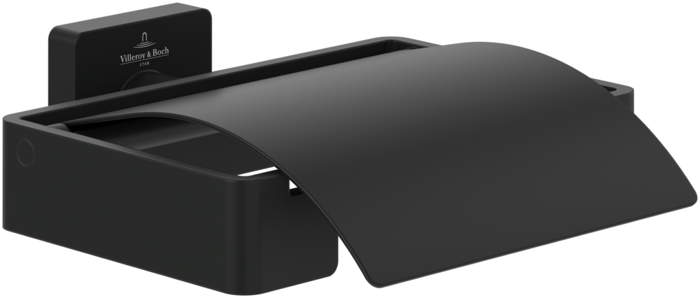 Тримач для туалетного паперу Villeroy & Boch Elements - Striking з кришкою латунь матовий чорний TVA152013000K5