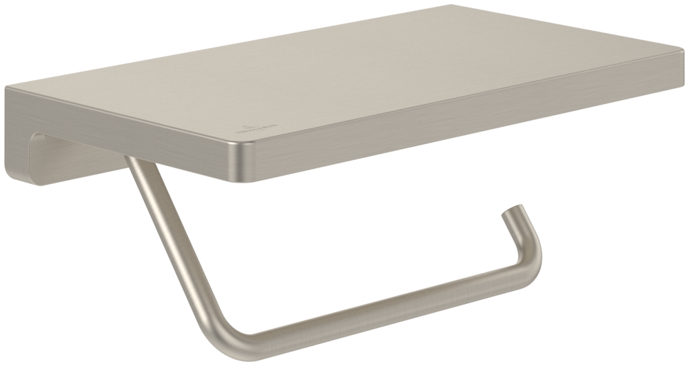 Тримач для туалетного паперу Villeroy & Boch Elements - Striking з полицею матовий нікель TVA15202300064