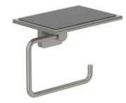 Держатель для туалетной бумаги Kludi Vela S с полкой брашированный никель PVD 25971N5