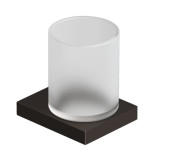 Склянка для зубних щіток Kludi Vela C з тримачем збройова сталь PVD 31975N2