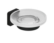 Мильниця для ванної кімнати Kludi Vela S з тримачем чорний матовий 2598539