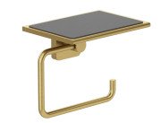 Тримач для туалетного паперу Kludi Vela S з полицею брашоване золото PVD 25971N0