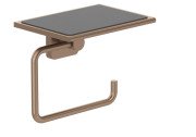 Тримач для туалетного паперу Kludi Vela S з полицею брашована бронза PVD 25971N1