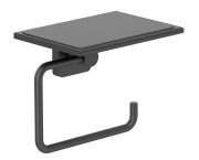 Тримач для туалетного паперу Kludi Vela S з полицею збройова сталь PVD 25971N2