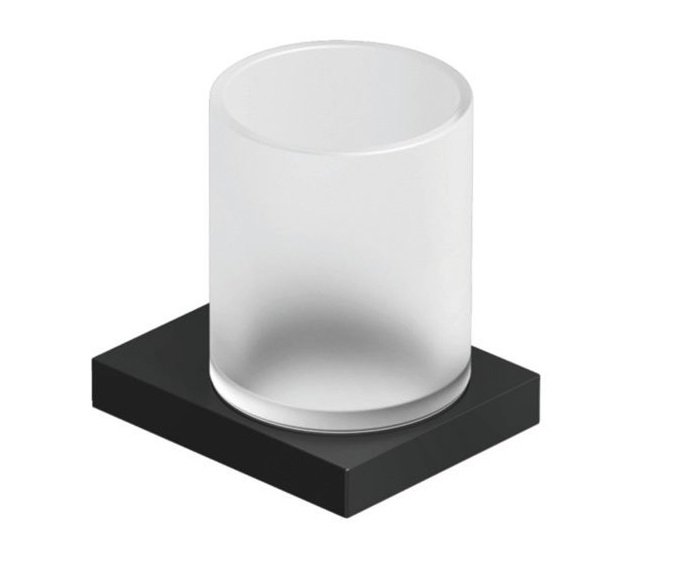 Склянка для зубних щіток Kludi Vela C з тримачем чорний матовий 3197539