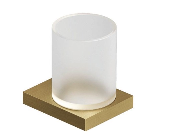 Стакан для зубных щеток Kludi Vela C с держателем брашированное золото PVD 31975N0