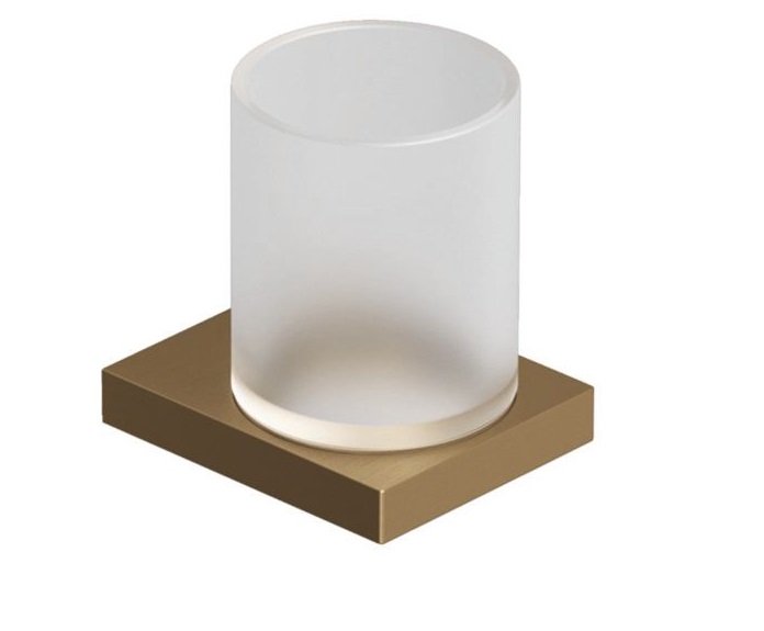 Стакан для зубных щеток Kludi Vela C с держателем брашированная бронза PVD 31975N1