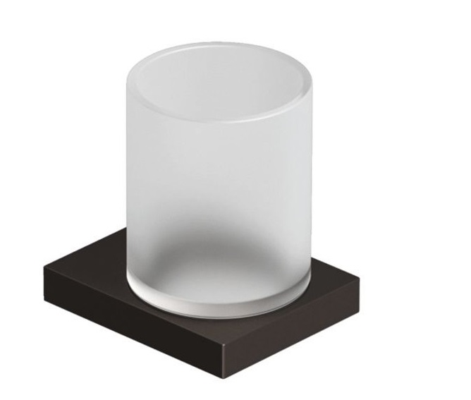 Стакан для зубных щеток Kludi Vela C с держателем оружейная сталь PVD 31975N2