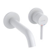 Смеситель для раковины Kludi Bozz настенный однорычажный белый матовый 382445376