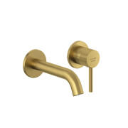Смеситель для раковины Kludi Bozz настенный однорычажный брашированное золото PVD 38244N076
