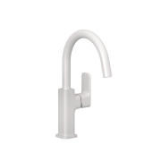 Смеситель для раковины Kludi Renon с донным клапаном белый матовый 420275375