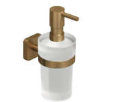 Диспенсер для жидкого мыла Kludi Vela S с держателем брашированная бронза PVD 25976N1