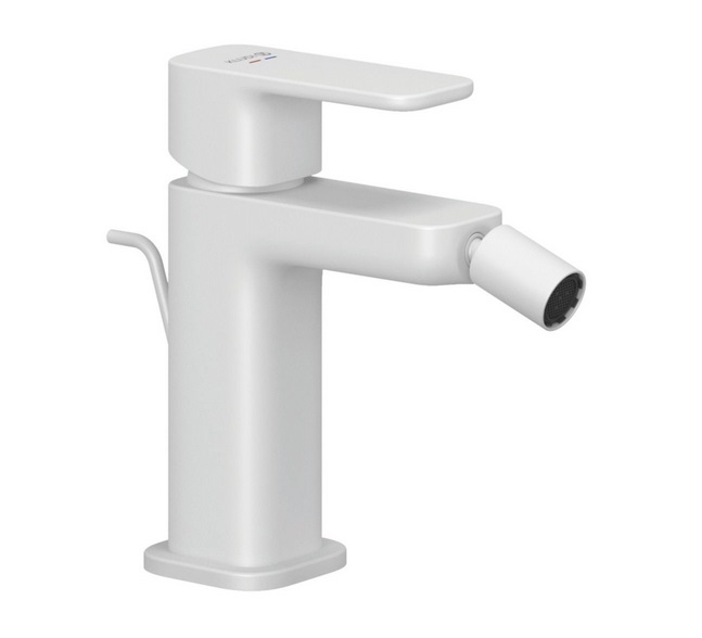 Змішувач для біде Kludi Renon із донним клапаном білий матовий 422165375