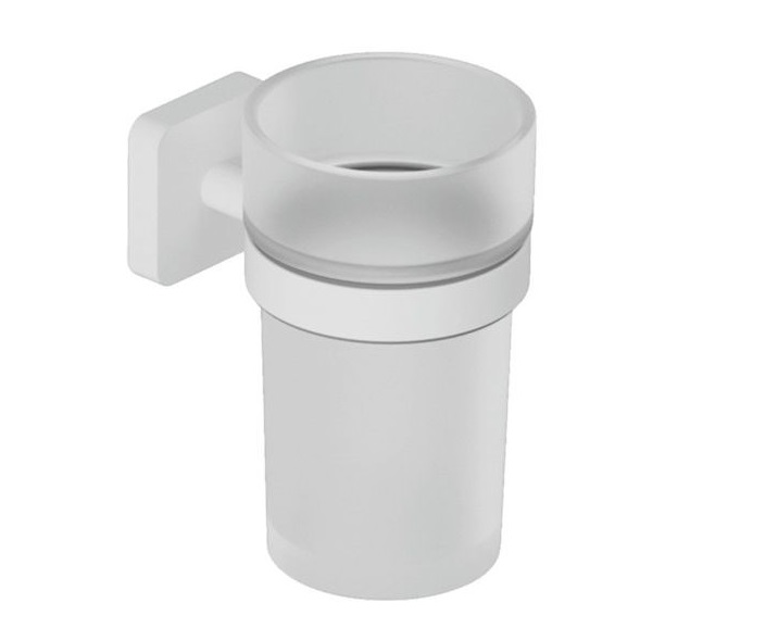 Склянка для зубних щіток Kludi Vela S з тримачем білий матовий 2597553