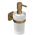 Диспенсер для жидкого мыла Kludi Vela S с держателем брашированная бронза PVD 25976N1