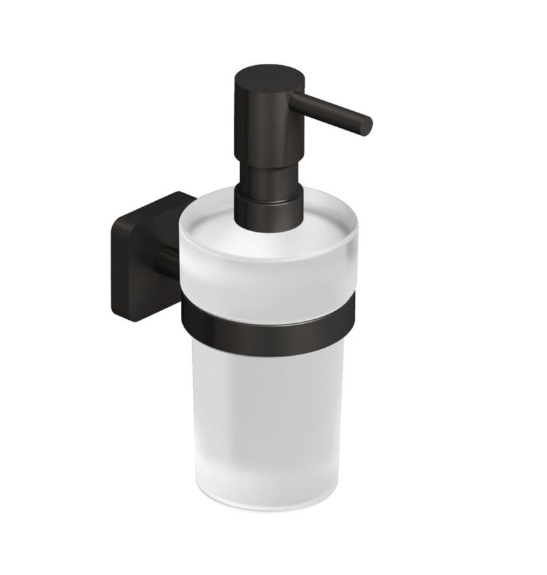 Диспенсер для жидкого мыла Kludi Vela S с держателем оружейная сталь PVD 25976N2