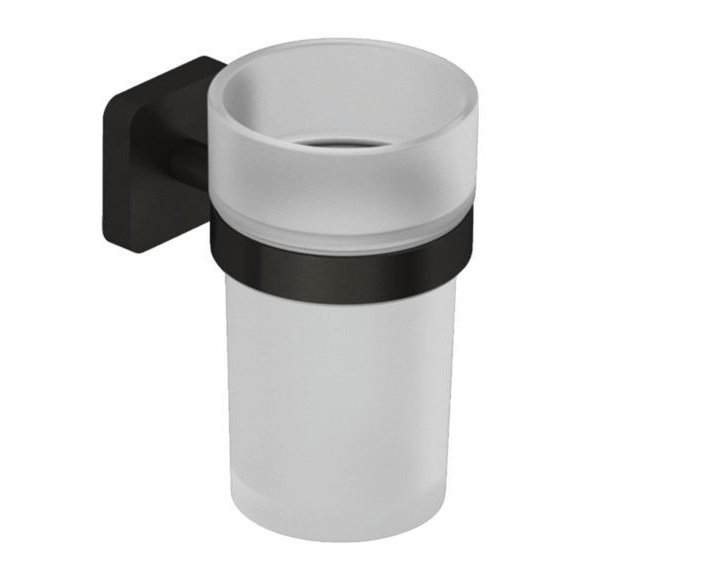 Склянка для зубних щіток Kludi Vela S з тримачем збройова сталь PVD 25975N2