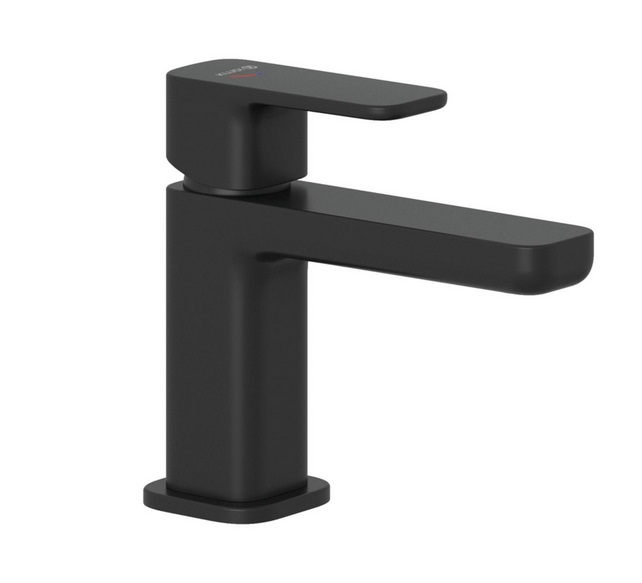 Смеситель для раковины Kludi Renon с донным клапаном черный матовый 422673975