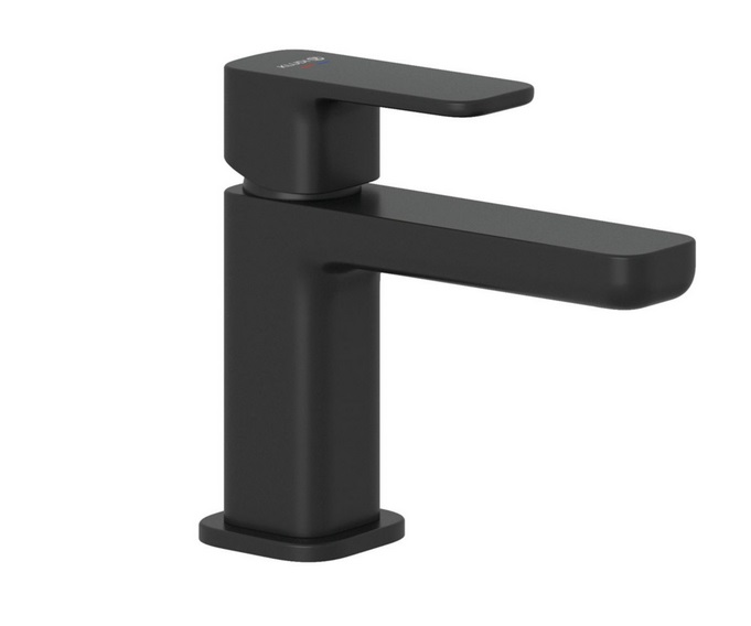 Смеситель для раковины Kludi Renon с донным клапаном черный матовый 422663975