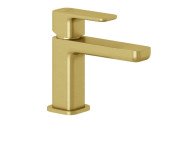 Смеситель для раковины Kludi Renon с донным клапаном брашированное золото PVD 42267N075