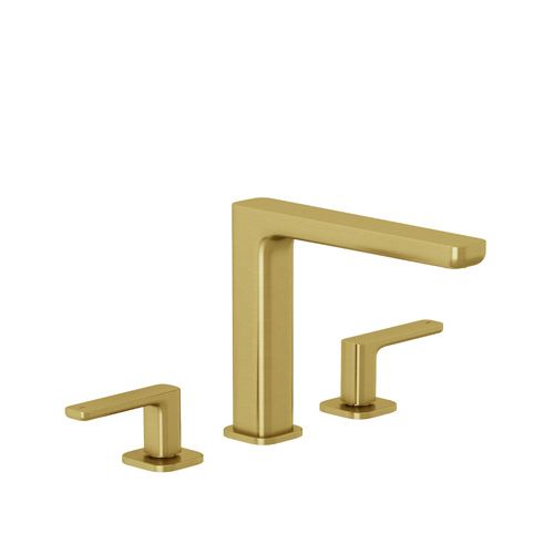 Смеситель для раковины Kludi Renon на 3 отверстия брашированное золото PVD 42393N075