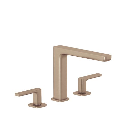 Смеситель для раковины Kludi Renon на 3 отверстия брашированная бронза PVD 42393N175