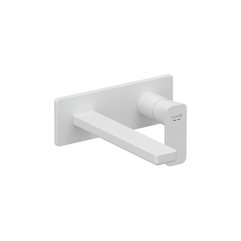 Смеситель для раковины Kludi Renon настенный однорычажный белый матовый 422445375