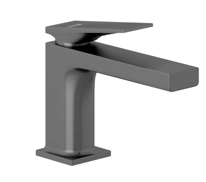 Змішувач для раковини Kludi Decus з донним клапаном збройова сталь PVD 54267N275