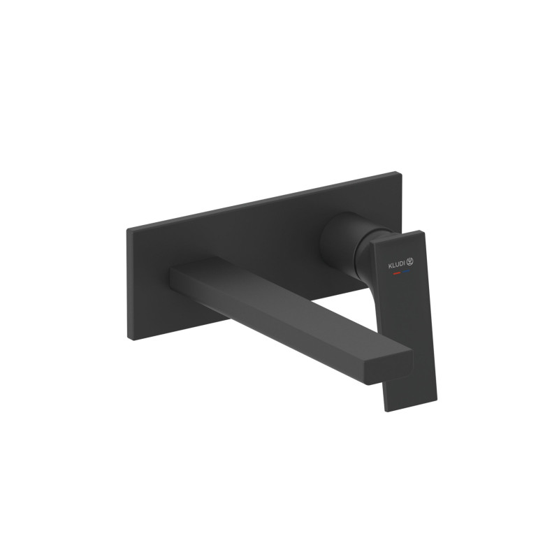 Змішувач для раковини Kludi Decus одноважільний настінний чорний матовий 542443975
