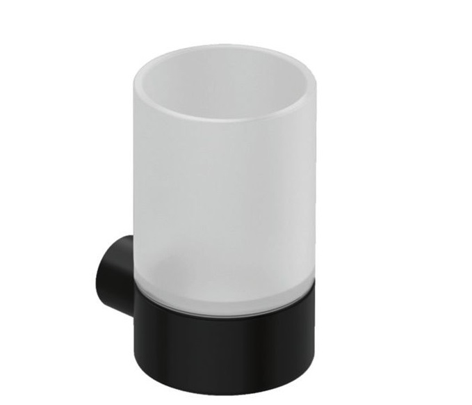 Склянка для зубних щіток Kludi Vela R з тримачем чорний матовий 5897539
