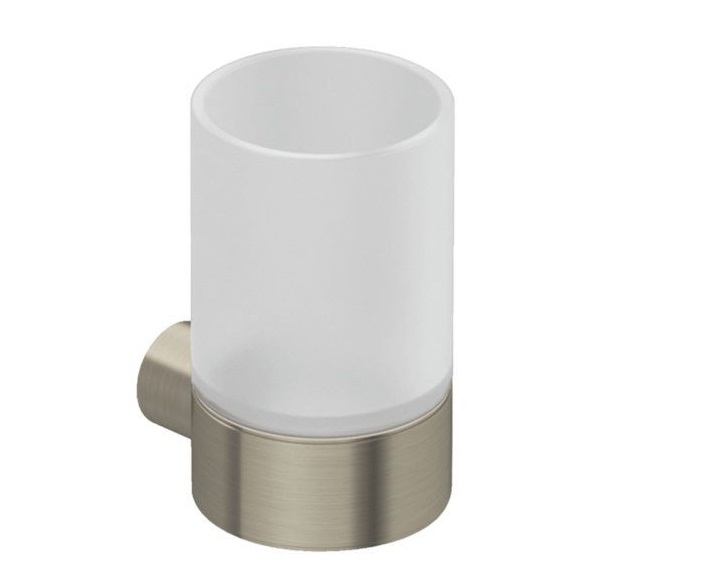 Стакан для зубных щеток Kludi Vela R с держателем брашированный никель PVD 58975N5